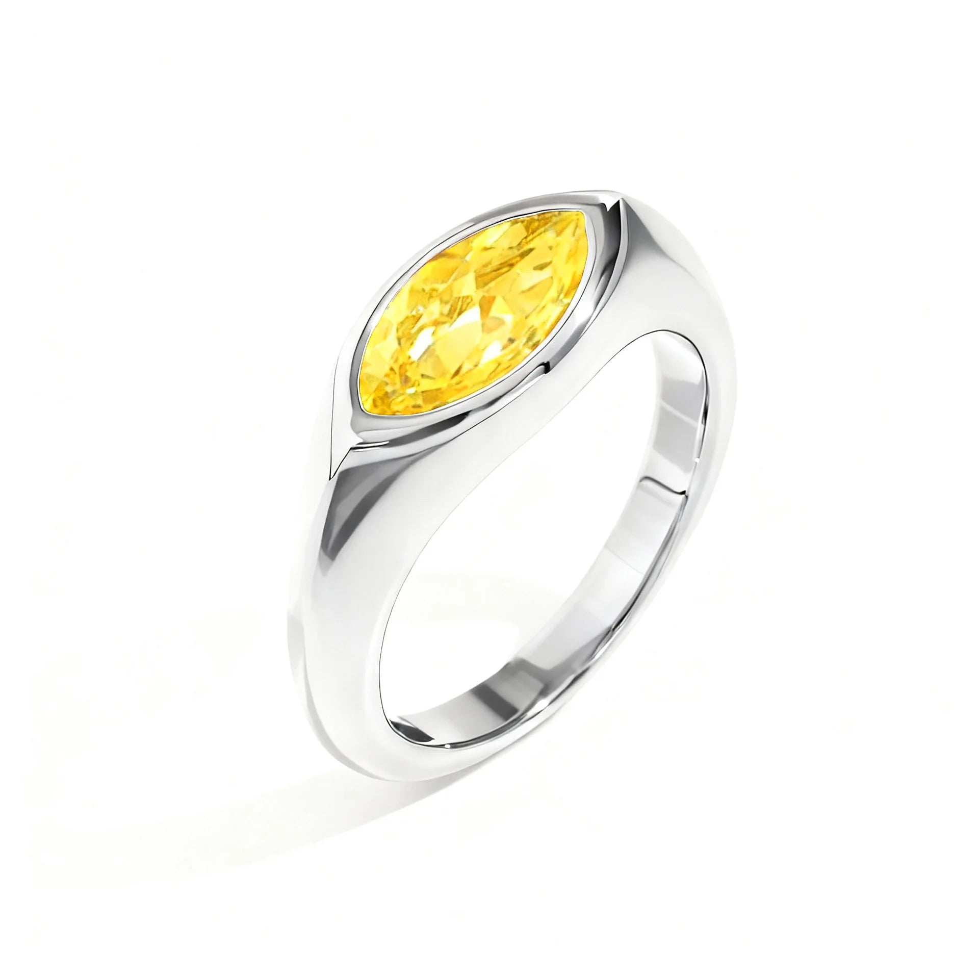 Women's Titanium Steel Marquise Cut Ring  4 Colors Korean Inspired Light Luxury Jewelry Hypoallergenic Stackable Dainty Ring