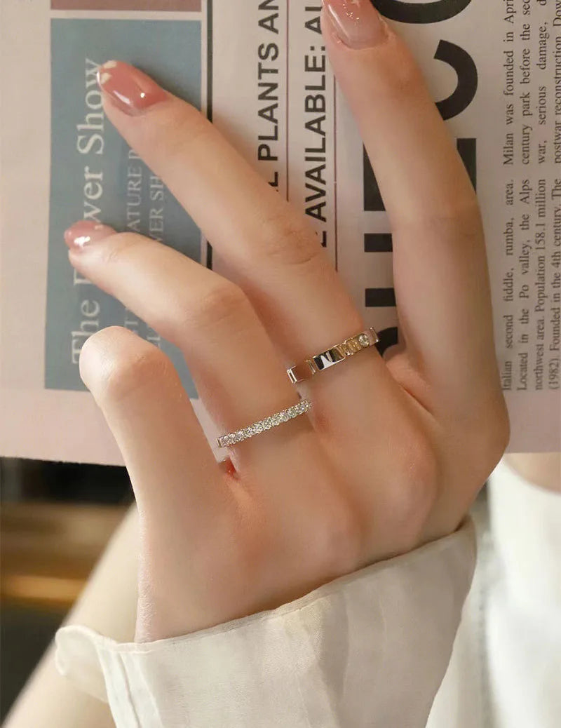 2 pcs 925 Silve Gorgeous Shiny Zircon Stone Ring For Women Engagement Wedding Luxury High Quality couple rings Sterling Silver