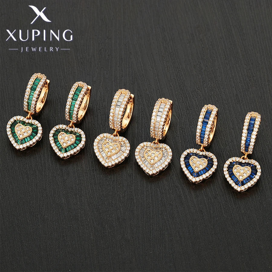 Xuping Jewelry Fashion Romantic Love Style Gold Color Huggies Earrings for Women Girlfriend Party Gift X001002627