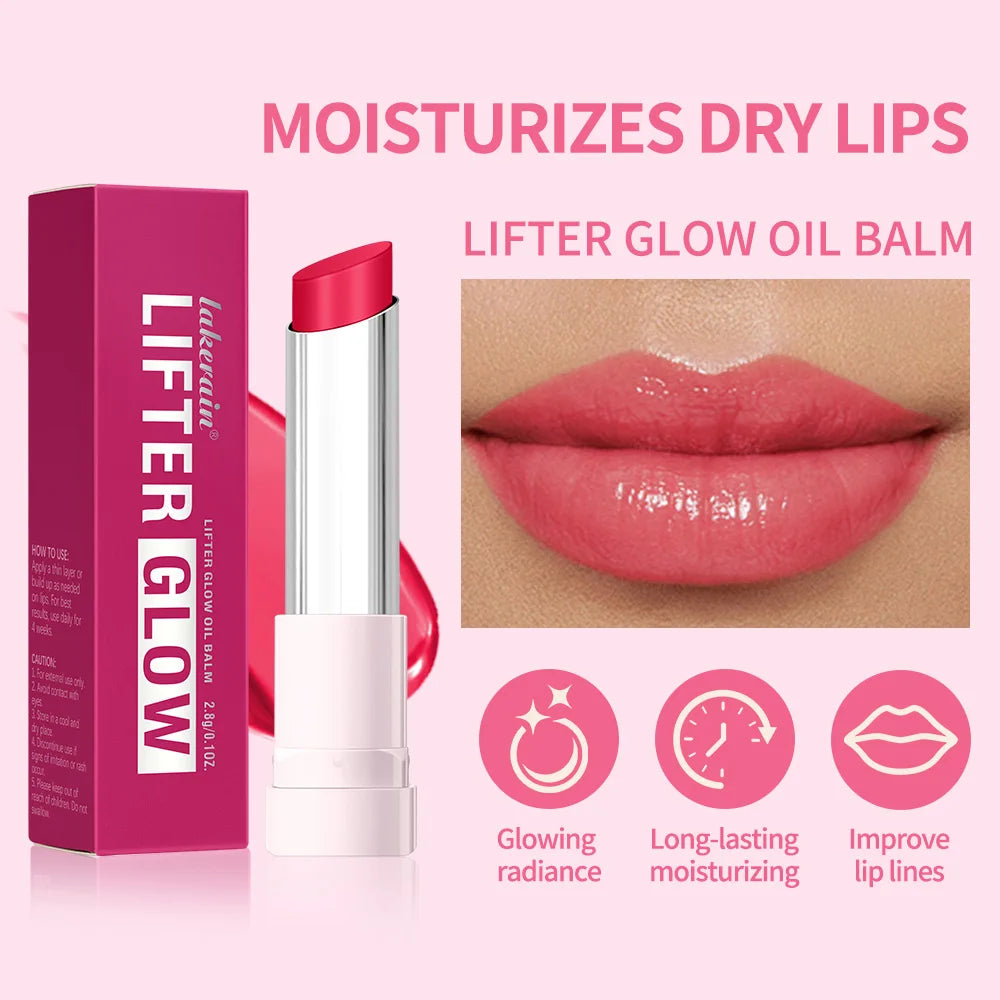 Lip Balm Glossy Glazed Finish Improves Lip Lines Hydration Plump Lip Balm 24HR Long Lasting Moisturizing Treatment 10 Colors