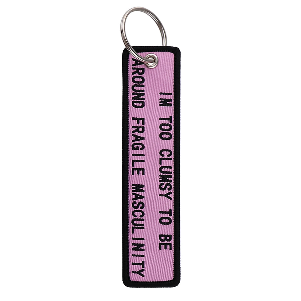Creative Letter Car Key Chain Funny Quotes Keychains for Men Embroidered Key Tags key ring holder Motorcycle Tag Chaveiro