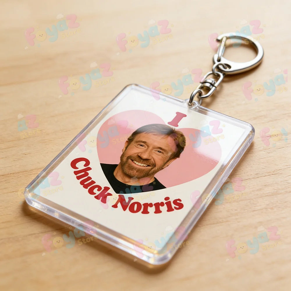 Funny Chuck Norris Actor Keychains for Accessories Bag Charm Meme Keyrings Jewelry Friends Birthday Gifts