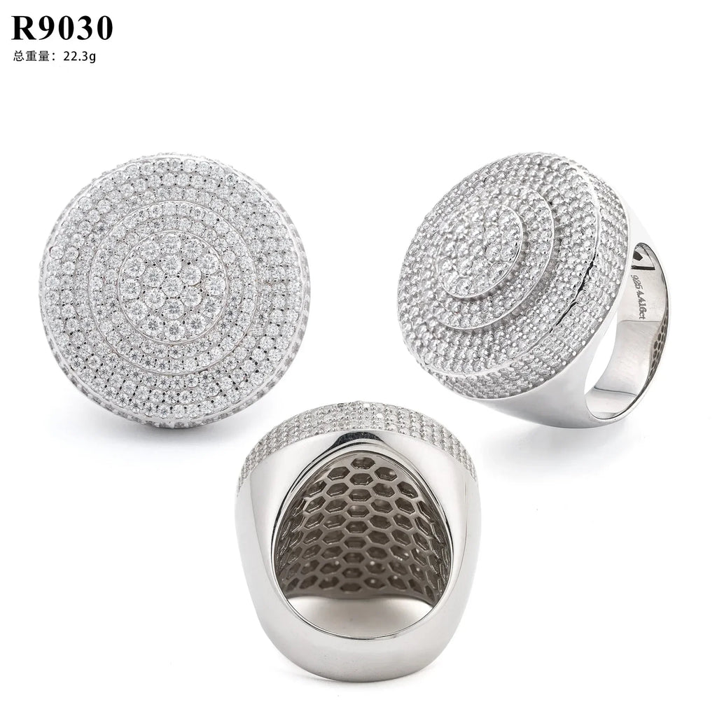 New  Modern Moissanite Rings for Men Hip hop Mosaic Ring Original 925 Sterling Silver Jewelry Moissanite Diamond Rings for Men
