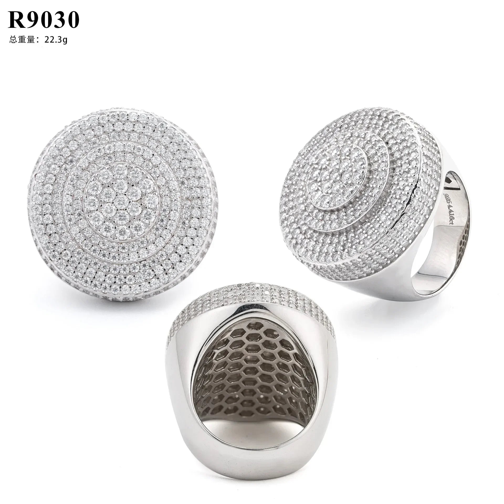 New  Modern Moissanite Rings for Men Hip hop Mosaic Ring Original 925 Sterling Silver Jewelry Moissanite Diamond Rings for Men