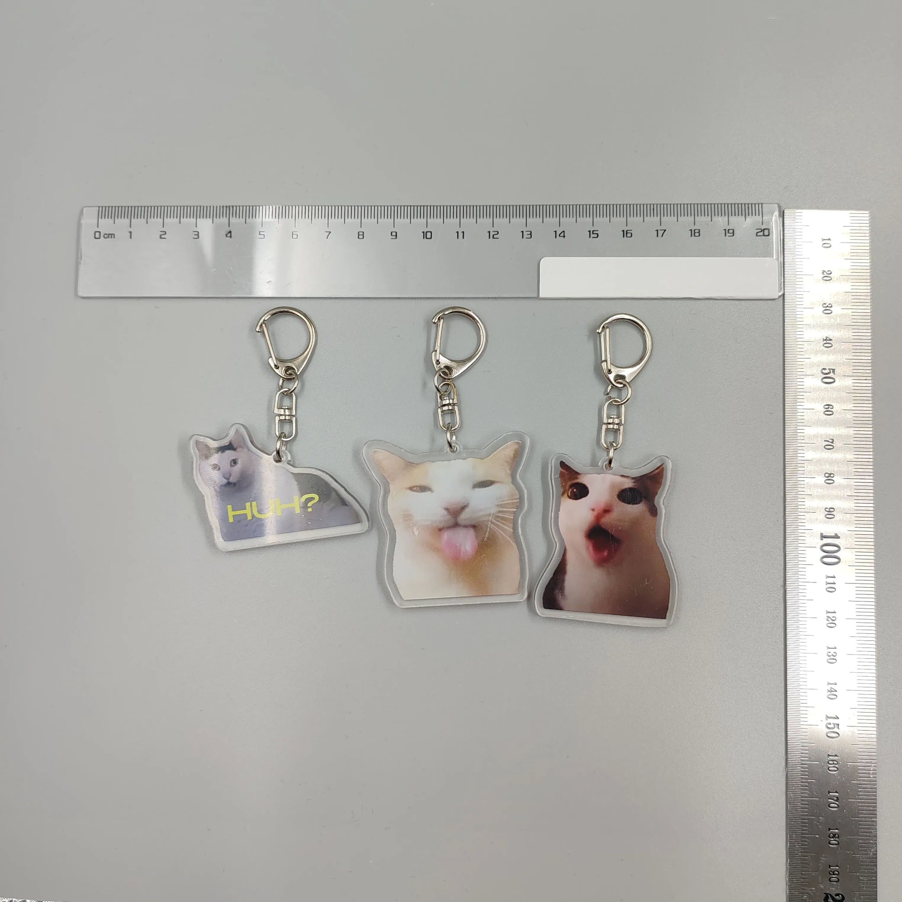 Viral Video Memes Series Of Keychains -huh Cat Confused Shocked Cat,cat Crunching, Also Known As crunchy Cat, cat Crunching, c