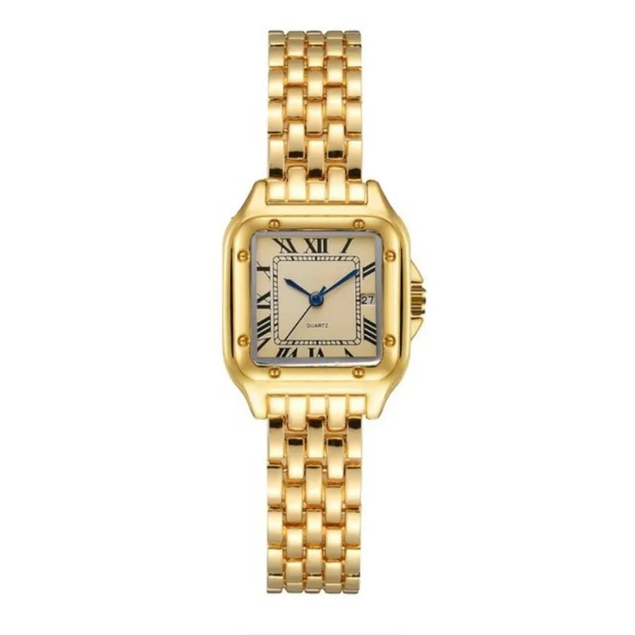 Light-luxury Ladies Watches Business Women Watch High-end Fashionable Roman scale Steel Strip Quartz Wristwatch for Couple man