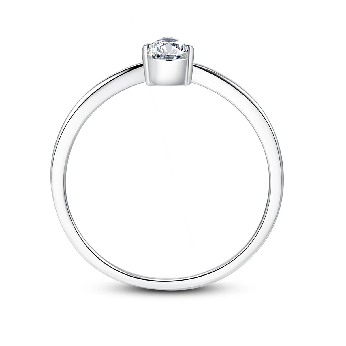 Dainty 0.5ct Pear Moissanite Solitaire Ring, S925 Sterling Silver Twist Shank Engagement Ring Hypoallergenic Fine Jewelry Gifts