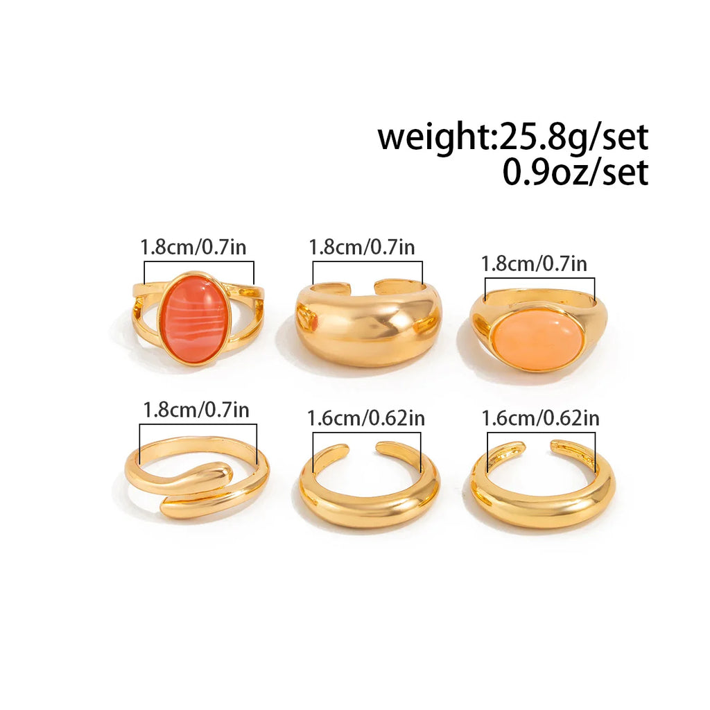 Light Gold Acrylic Crystal Statement Ring – Chic Minimalist Alloy Jewelry for Women, Perfect for Stacking or Solo Wear