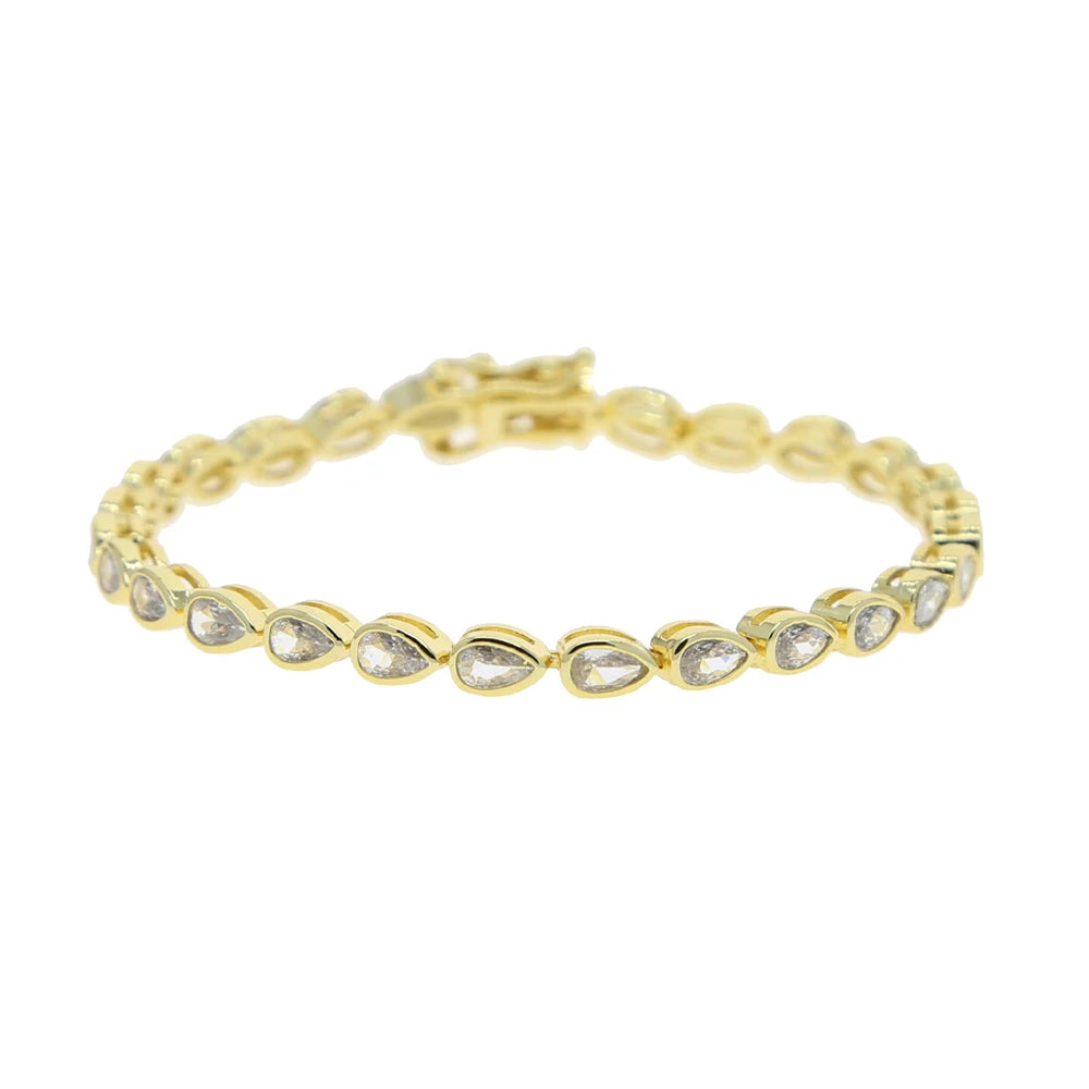 5A Cubic Zirconia CZ Tennis Bracelet 17CM 19CM Bezel Setting Simple Classic Women Girl Chain Jewelry