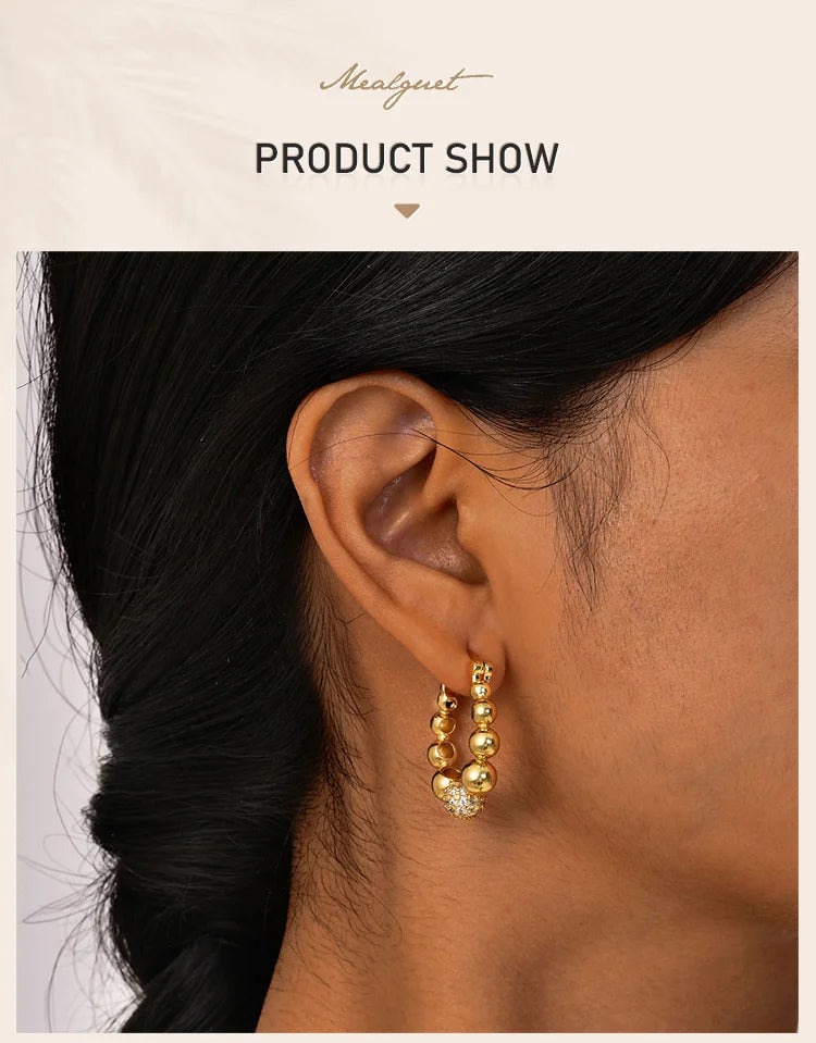 Chunky Huggies Hoop Earrings for Women, Statement Pave Cubic Zirconia Ear Jewelry Hypoallergenic