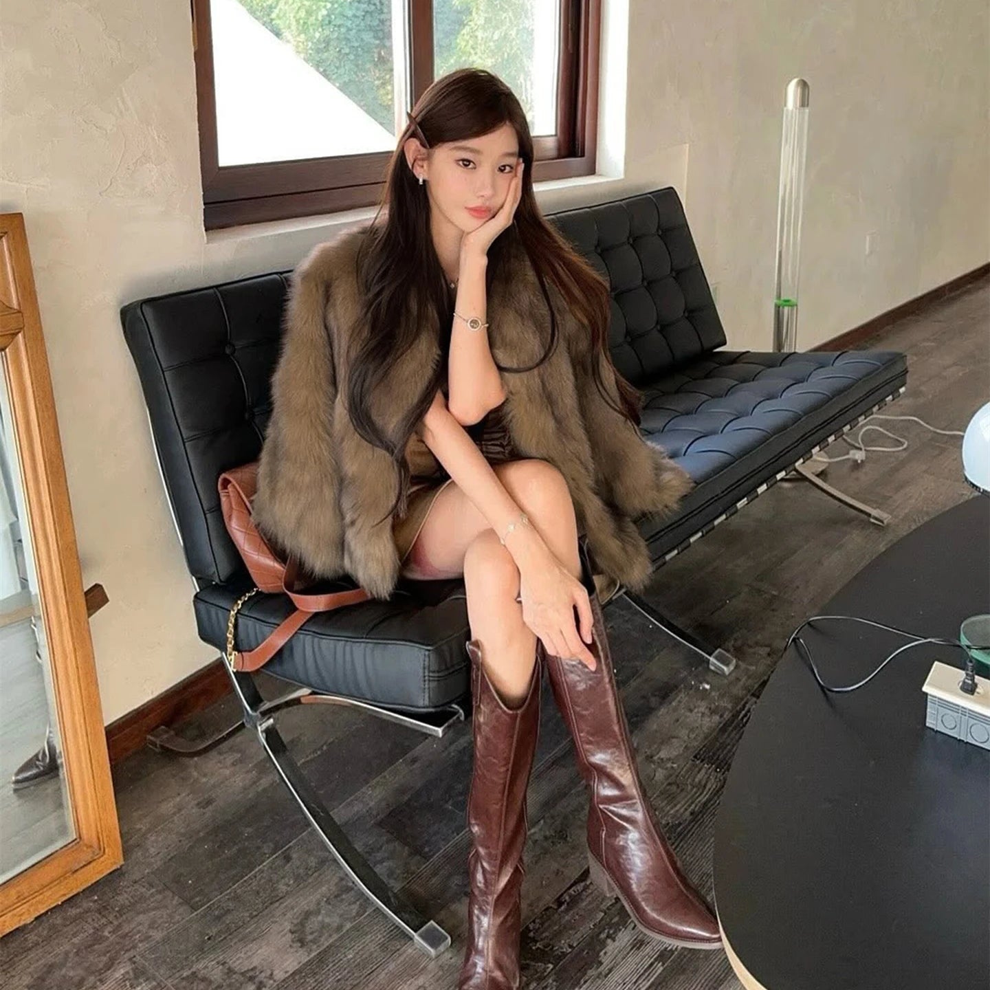Dulzura Winter Latest Fashion Slim Comfortable Warm Plush Cardigan Jacket Women'S Vintage Elegant Coat Party Club Street Clothes