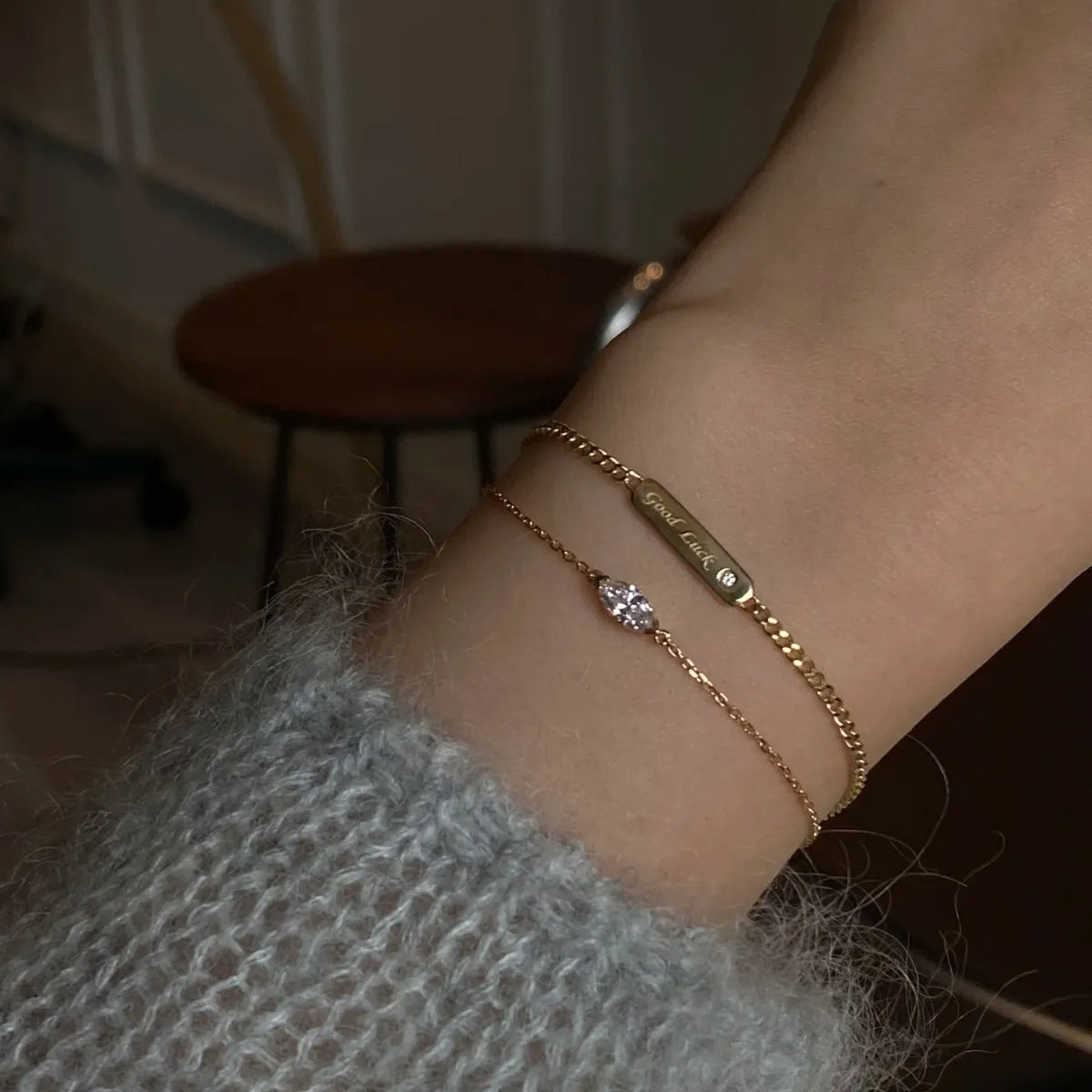 925 Sterling Silver Plating 14K Gold Exquisite Geometric Zircon Bracelet for Women Fashion Temperament Jewelry