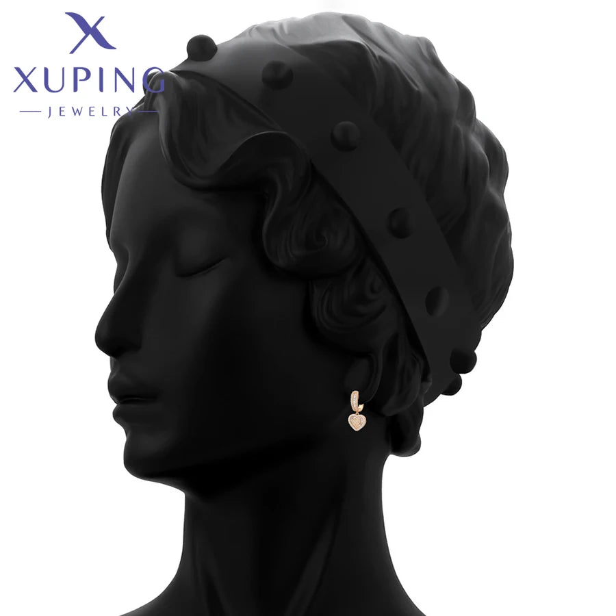 Xuping Jewelry Fashion Romantic Love Style Gold Color Huggies Earrings for Women Girlfriend Party Gift X001002627