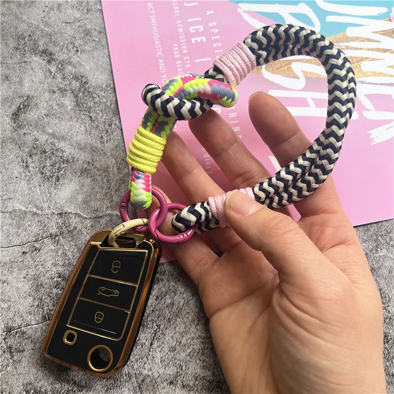 Keychains Contrast Color Key Chain Accessories Luxury Car Keychain Bag Charms for Handbags Exquisite Gift Boyfriend Key Tags