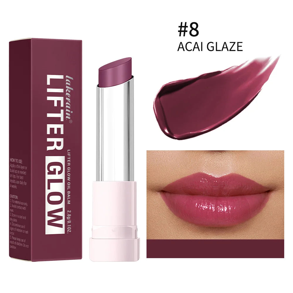 Lip Balm Glossy Glazed Finish Improves Lip Lines Hydration Plump Lip Balm 24HR Long Lasting Moisturizing Treatment 10 Colors