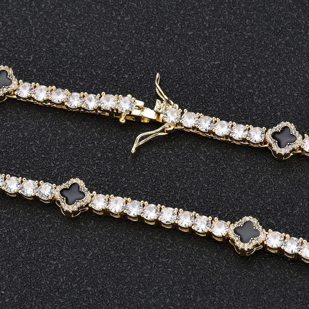 NY Fashion Design Dainty Tennis Chain Gold/Silver Plated Zircon Bracelet Luxury Hip Hop Jewelry for Men Women party Gift