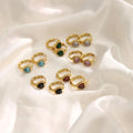 Wholesale 2/3/5pairs Stainless Steel Huggie Earrings Colorful Gemstone Heart Ear Hoop Buckle Waterproof Daily Wear Jewelry