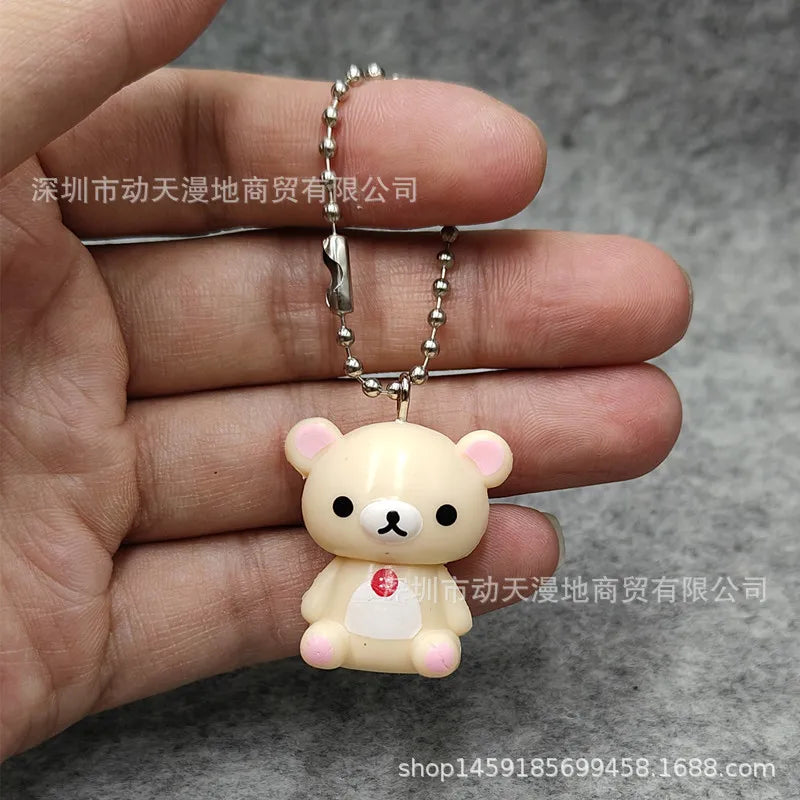 Rilakkuma Korilakkuma Key Chain Couple Relax Bear Cute Keychains New Bags Car Keys Ring Pendant Decor Kids Toys Best Friend Gift