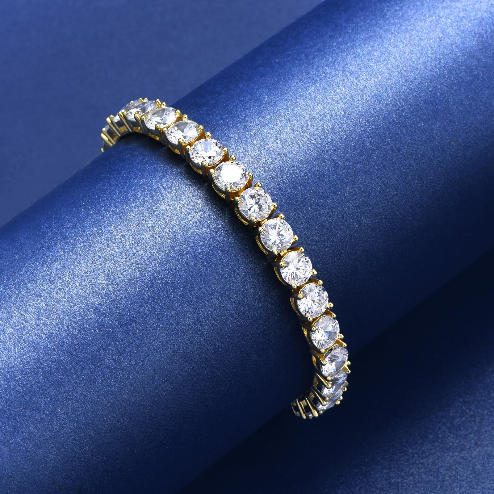 Factory Price Unisex Hip Hop Moissanite Tennis Chain for Women S925 Sterling Silver Gold Man Bracelet Hiphop Jewelry