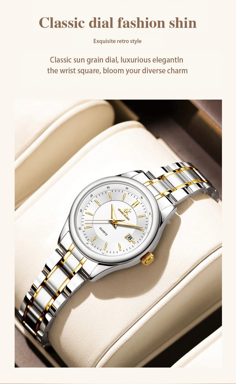 ERNIE KLEIN Women‘s Watches Simple Luxury Fashion Elegant Female Wristwatch Waterproof Luminous Date Exquisite Gift for Girl