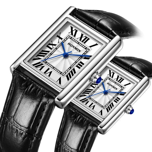 Couple's Watches for Men Women Fashion Casual Leather Simple Dial Waterproof Quartz Wristwatches Lovers Watch Gift Drop Shipping