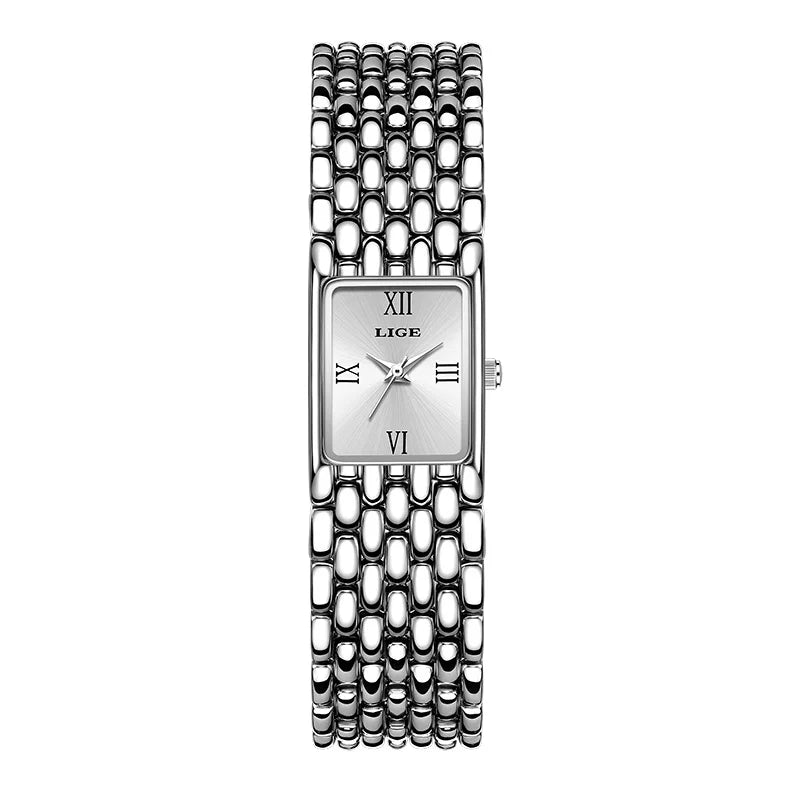 New LIGE Quartz Women Watches For Couples Stainless Steel Business Men's Clock Casual Minimalist Women Gift Watch Pareja Regalo