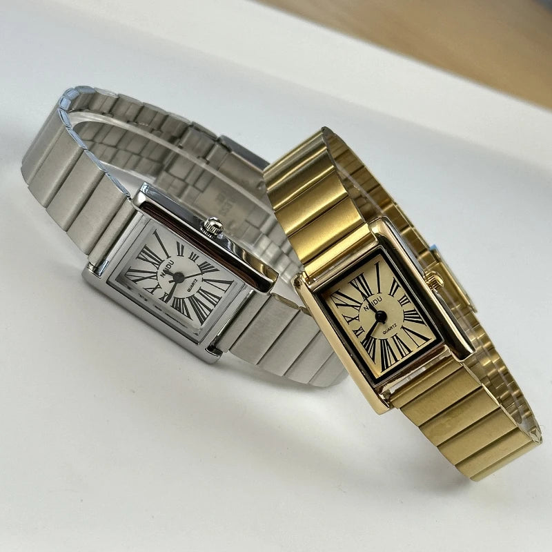 Vintage Small Gold Watch for Women Luxury Rectangular Watch Classic Quartz Women's Wristwatch Dropshipping Relojes Para Mujer