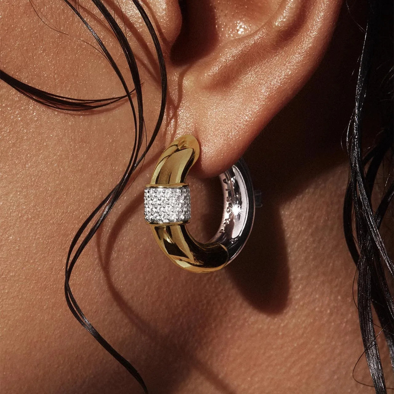 Stainless Steel Mix Color PVD Round Tube O-Shaped Hoop Earrings for Women Vintage Zircon Huggie Ear Ring Waterproof Jewelry Gift