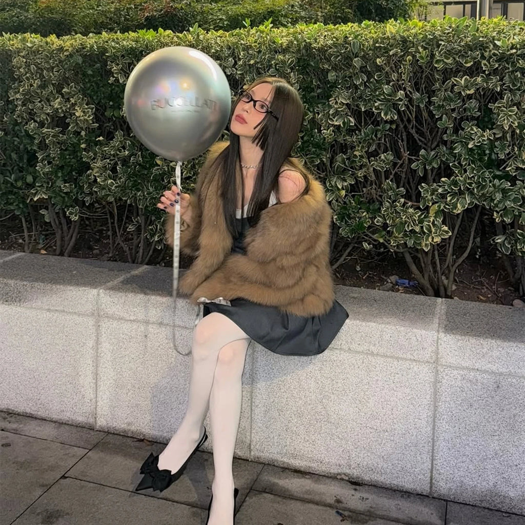 Dulzura Winter Latest Fashion Slim Comfortable Warm Plush Cardigan Jacket Women'S Vintage Elegant Coat Party Club Street Clothes