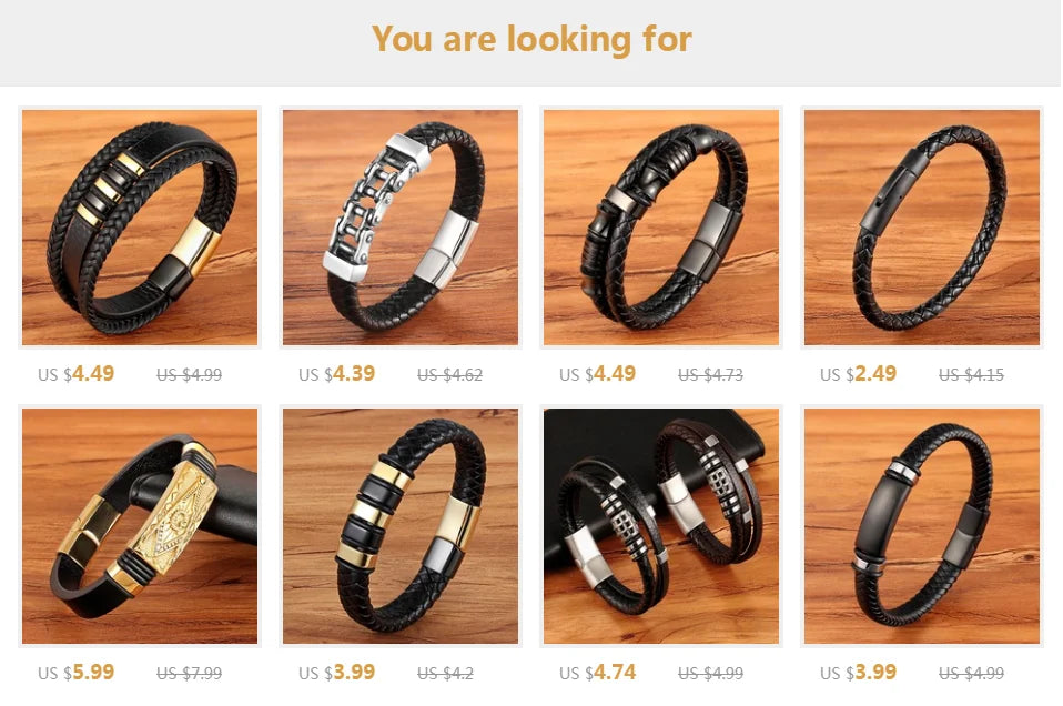 XQNI New Classic Style Men Leather Bracelet Simple Black Stainless Steel Button Neutral Accessories Hand-woven Jewelry Gifts