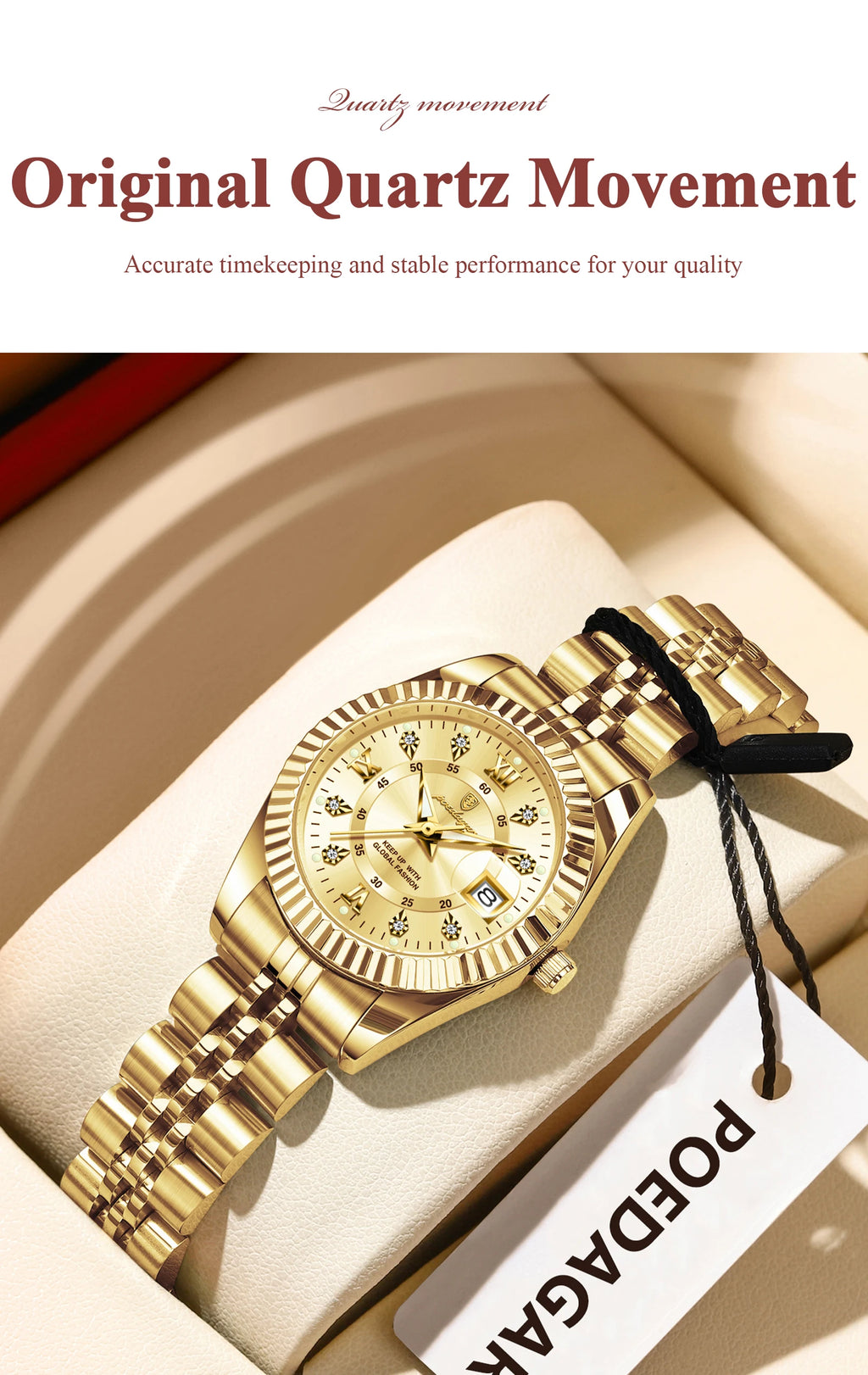 POEDAGAR Fashion Women's Wristwatch Waterproof Luminous Date Elegant Ladies Watches Stainless Steel Quartz Watch For Women Reloj