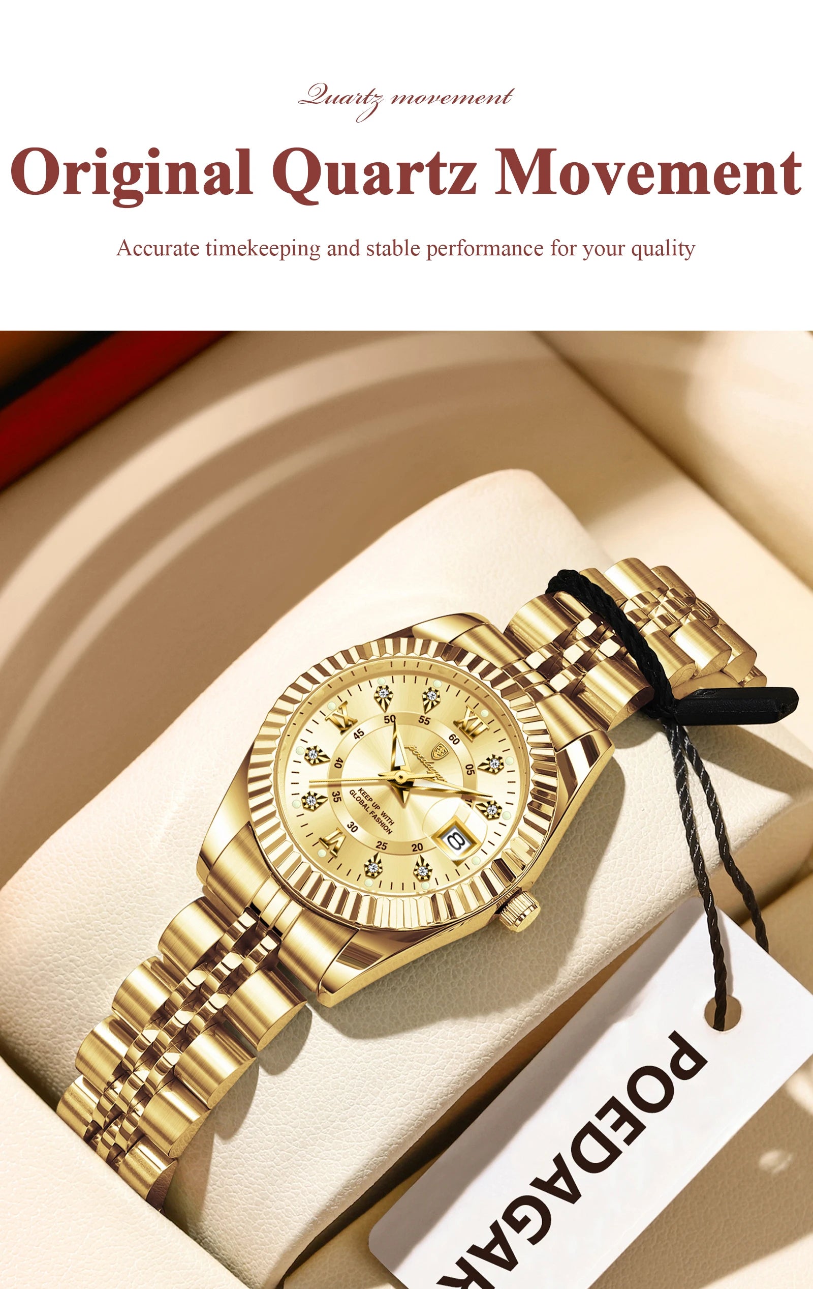 POEDAGAR Fashion Women's Wristwatch Waterproof Luminous Date Elegant Ladies Watches Stainless Steel Quartz Watch For Women Reloj