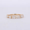 14K Yellow Gold 7 Stone Ring Pear Cut Lab Grown Diamond Anniversary Half Band Ring Promise Bridal Fine Gift For Wedding Jewelry