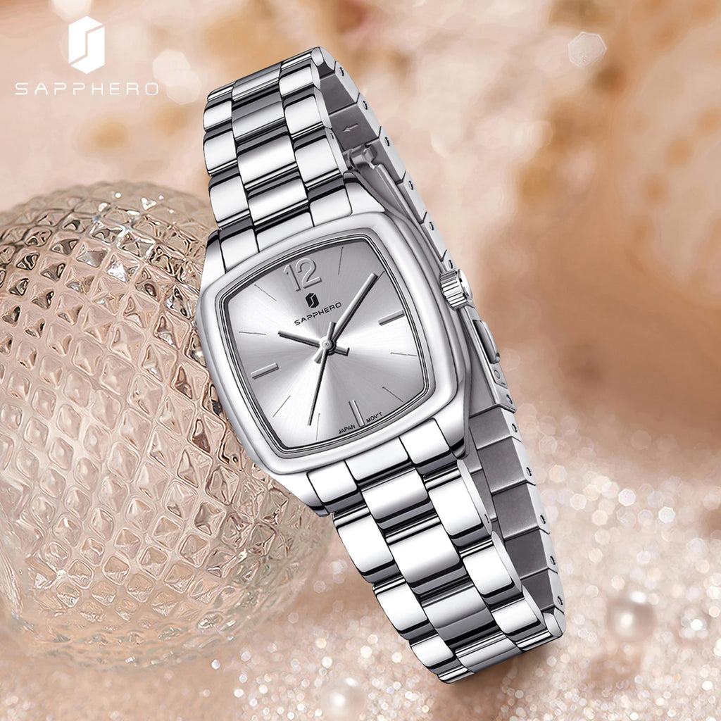 SAPPHERO Elegant Women's Watch Luxury Ultra Thin Stainless Steel Quartz Watch Light Luxury Waterproof Watch Sports Wrist Watch