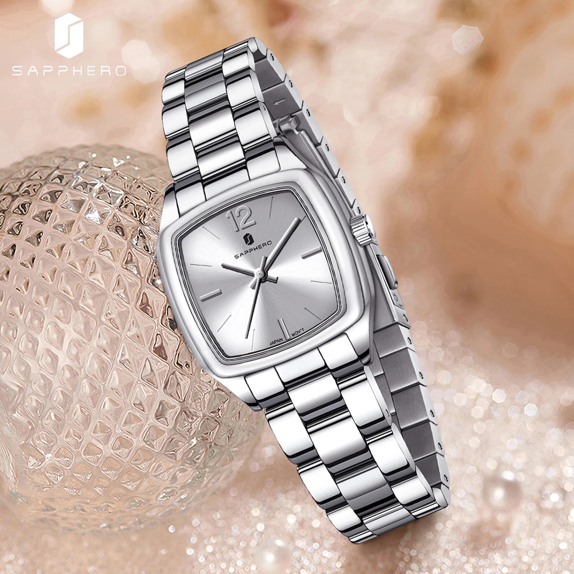 SAPPHERO Elegant Women's Watch Luxury Ultra Thin Stainless Steel Quartz Watch Light Luxury Waterproof Watch Sports Wrist Watch