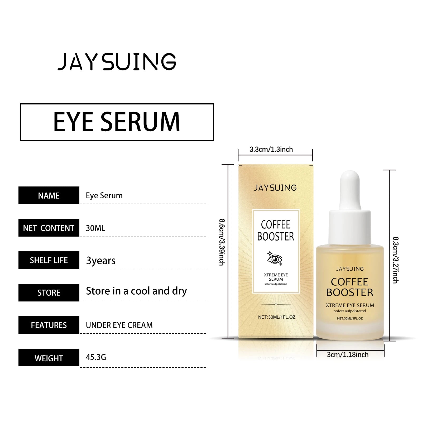 Coffee Eye Care Products Eye Cream with Roller Moisturizing Eye Mask Anti-Dark Circles Eye Serum for Puffiness Firming Hydration