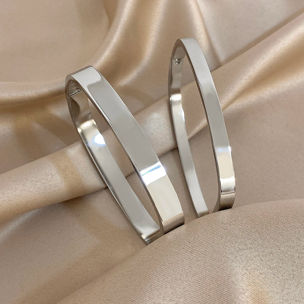 Greatera 5/8mm Wide Bracelet Square Adjustable Delicacy Original Design Stainless Steel Popular Men Women's Bangle Jewelry Gift