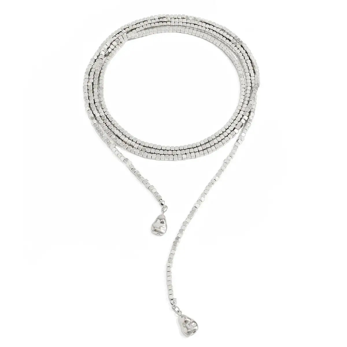 Salircon 4 Styles Boho Irregular CCB Beaded Long Necklace Women Hip Hop Creative Sexy Y-Shaped Clavicle Chain Elegent Jewelry
