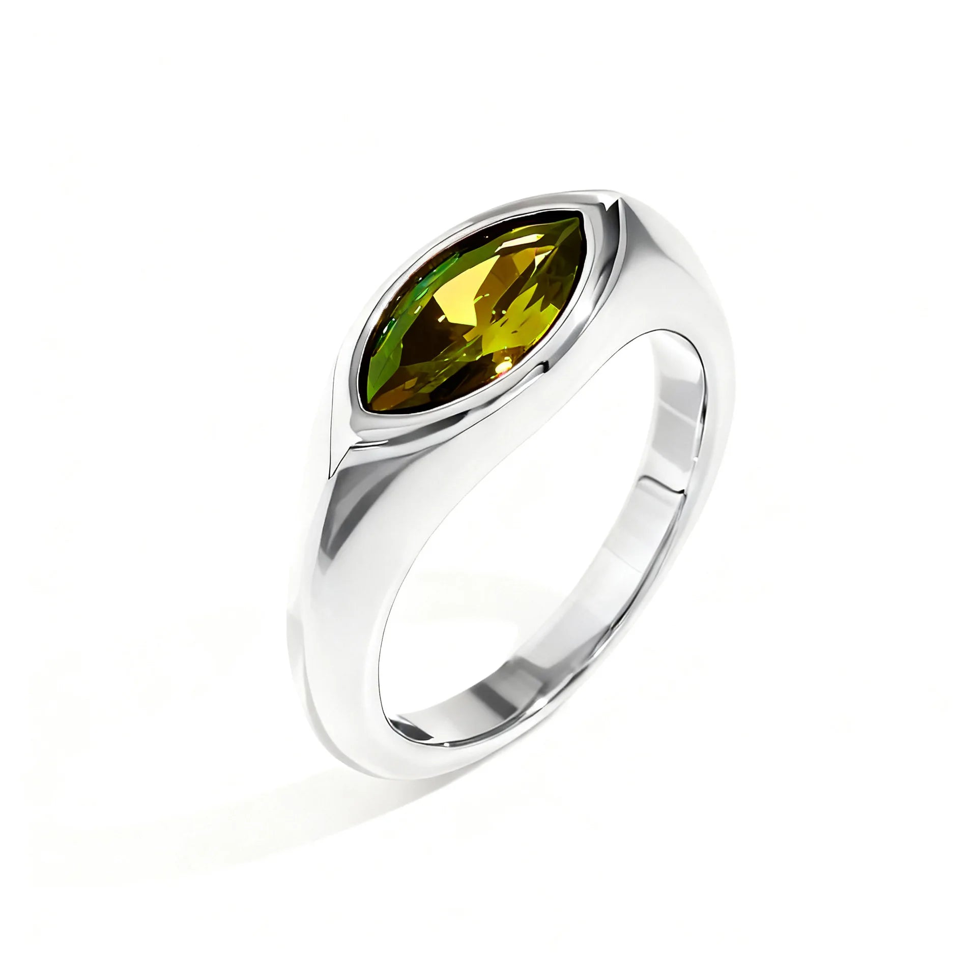 Women's Titanium Steel Marquise Cut Ring  4 Colors Korean Inspired Light Luxury Jewelry Hypoallergenic Stackable Dainty Ring
