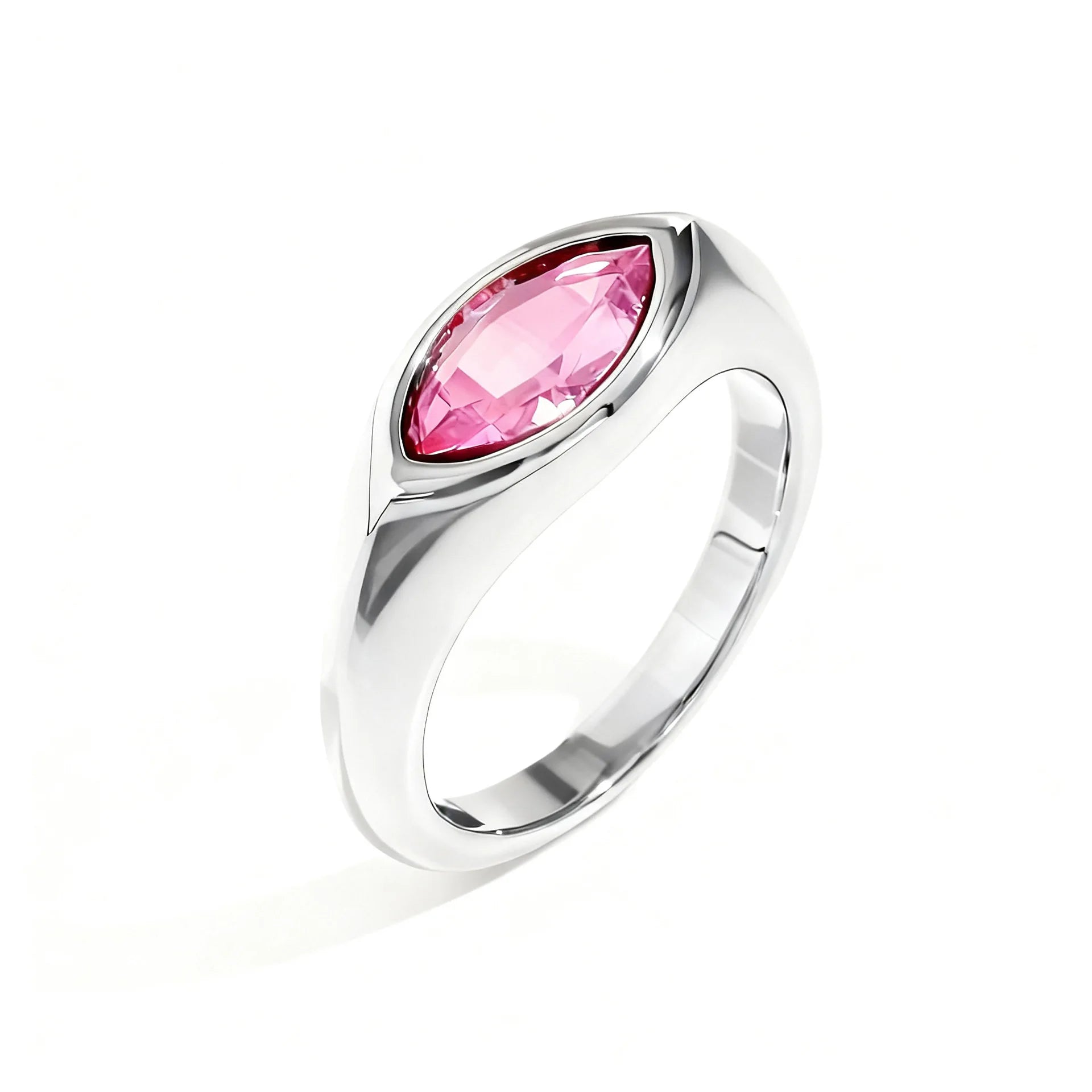 Women's Titanium Steel Marquise Cut Ring  4 Colors Korean Inspired Light Luxury Jewelry Hypoallergenic Stackable Dainty Ring