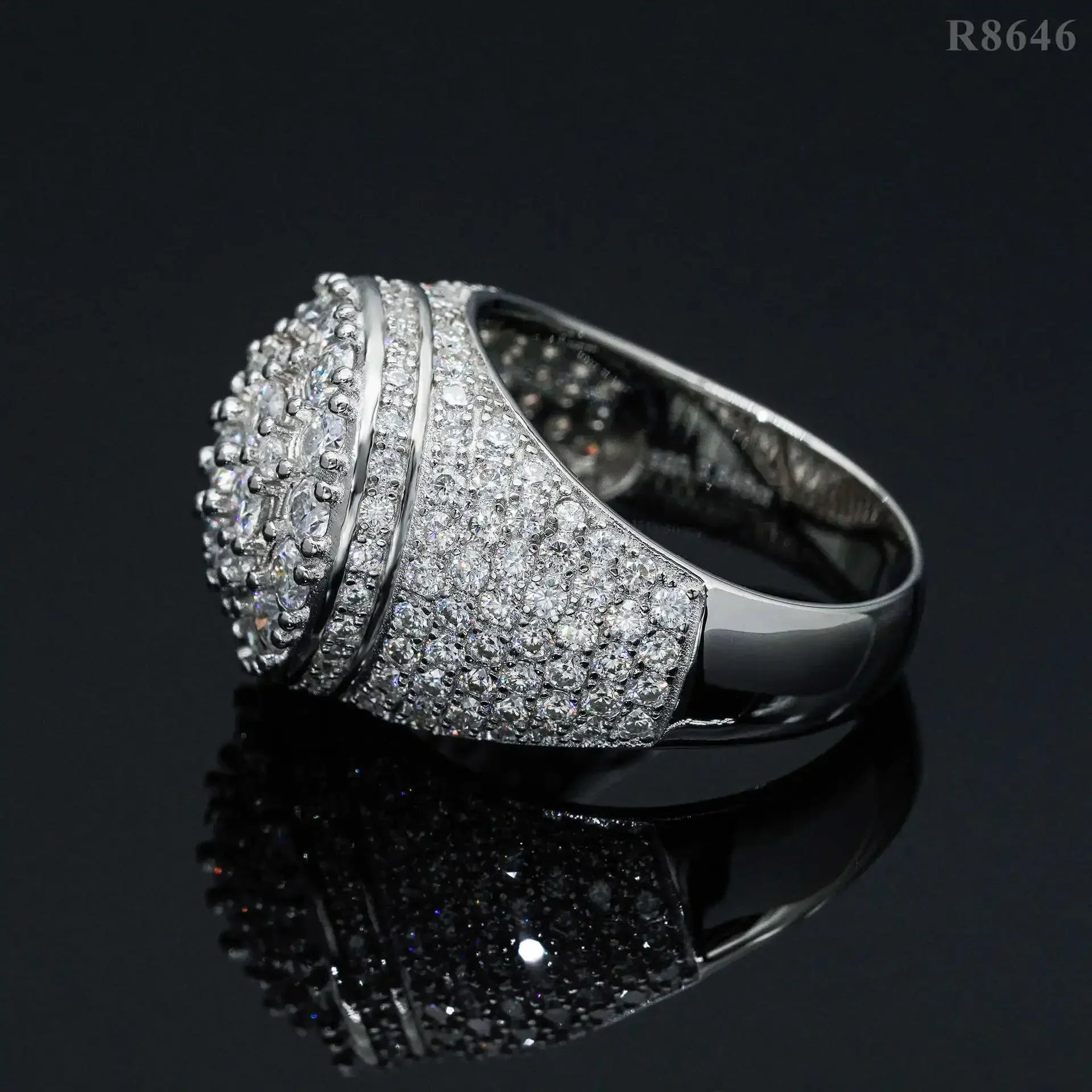 New  Modern Moissanite Rings for Men Hip hop Mosaic Ring Original 925 Sterling Silver Jewelry Moissanite Diamond Rings for Men