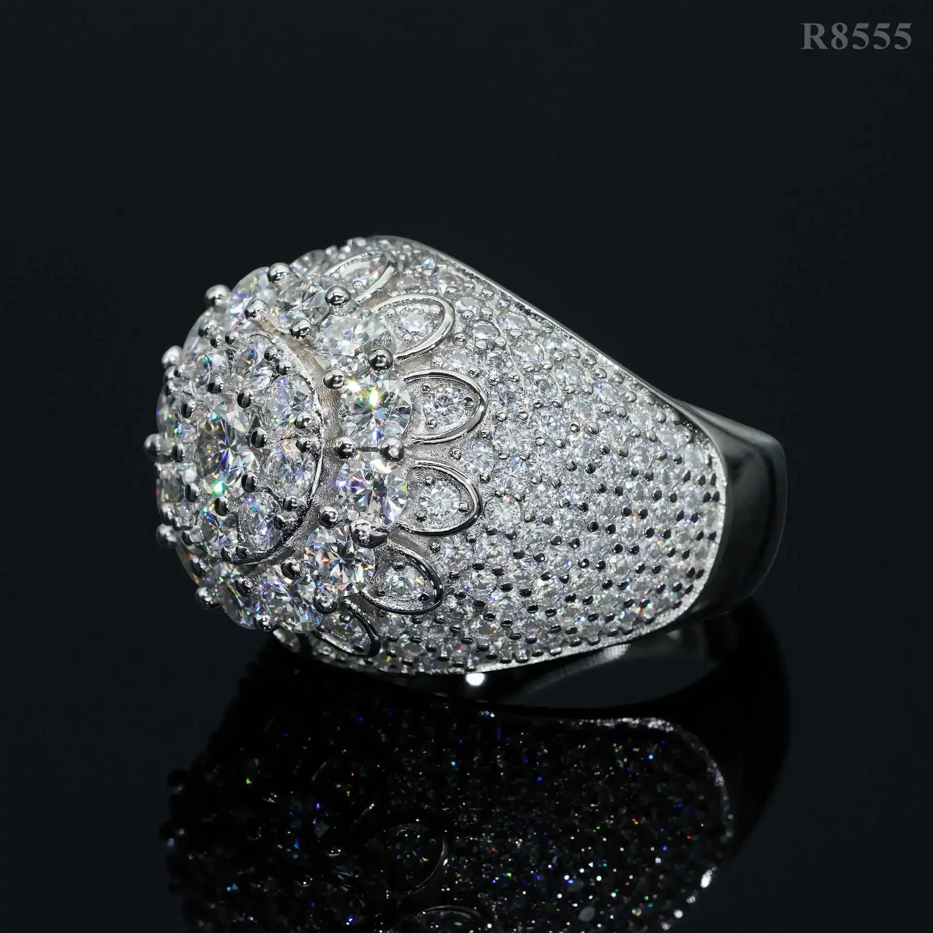 New  Modern Moissanite Rings for Men Hip hop Mosaic Ring Original 925 Sterling Silver Jewelry Moissanite Diamond Rings for Men