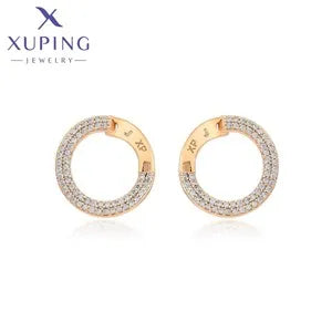 Xuping Jewelry Fashion Romantic Love Style Gold Color Huggies Earrings for Women Girlfriend Party Gift X001002627