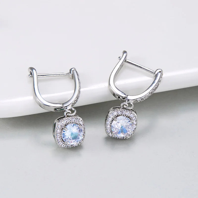 2CT Moissanite Huggie Hoop Earring for Women Lab Created Diamond 925 Sterling Silver Dainty Hoop Dangle Earring Fine Jewelry