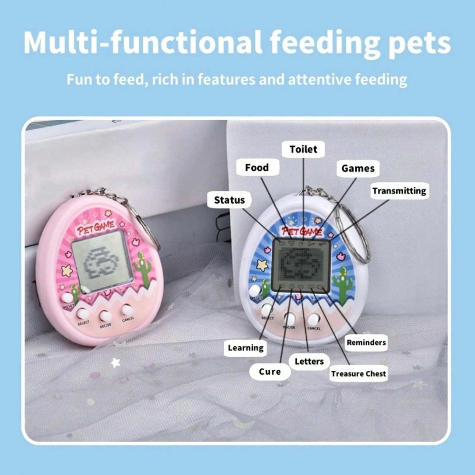 Electronic Pets Game Toys Keychain Virtual Tamagotchi Virtual Cyber Digital Animals Toys Nostalgic Game Machine For Kids Child