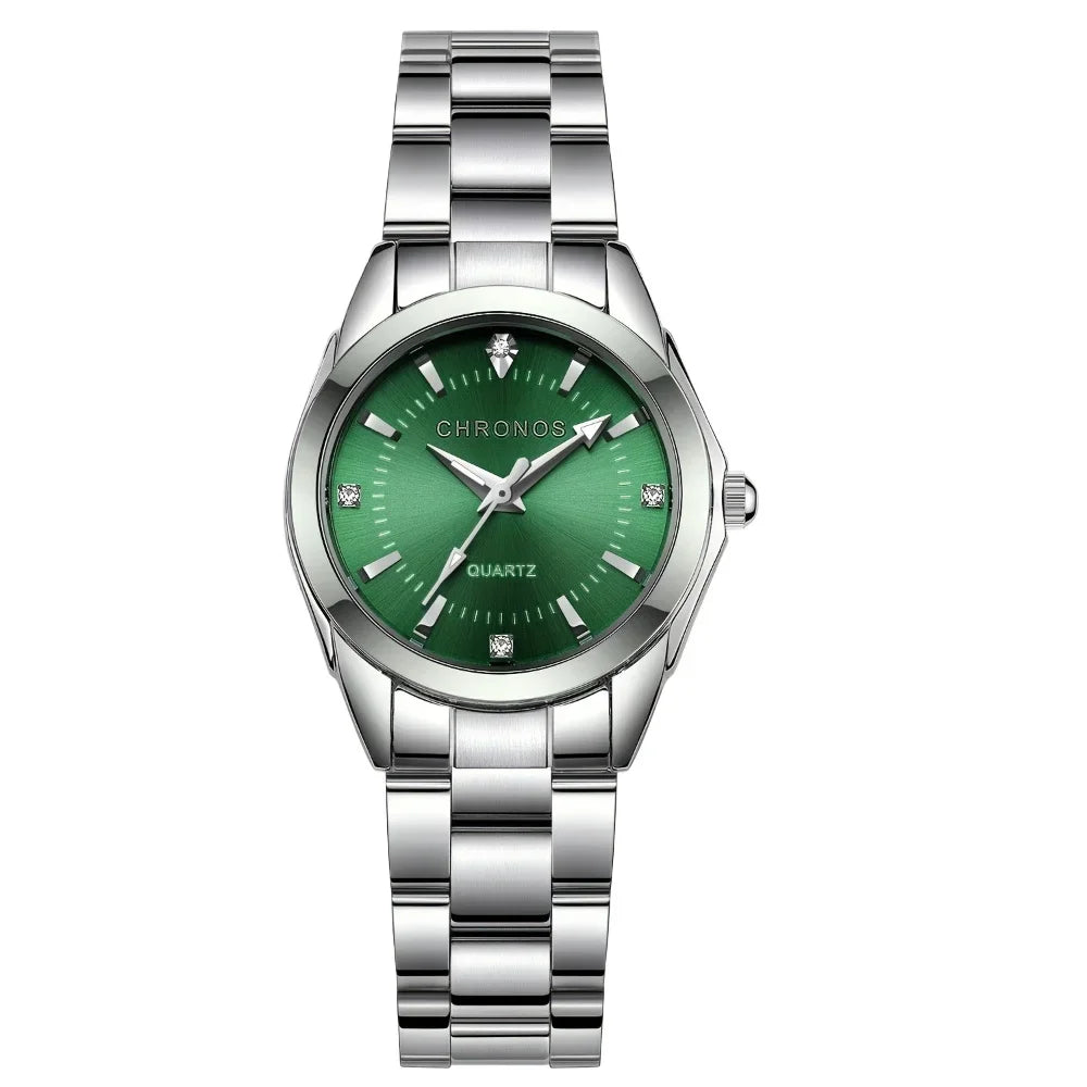 CHRONOS Elegant Women Watches Luxury Ladies Fashion Girls Wristwatch Quartz Movement Stainless Steel Gift for Female Girlfriend