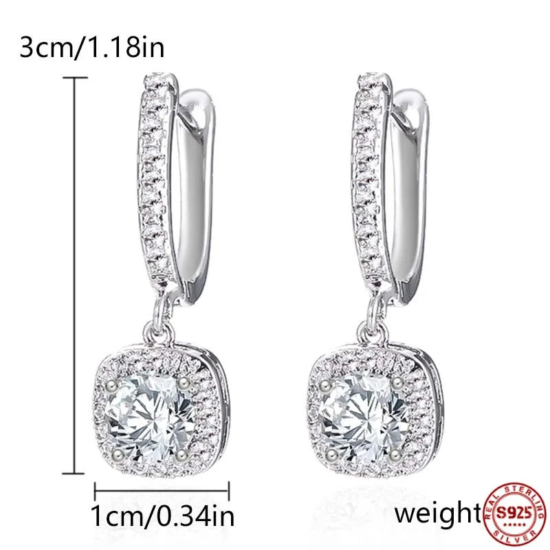 2CT Moissanite Huggie Hoop Earring for Women Lab Created Diamond 925 Sterling Silver Dainty Hoop Dangle Earring Fine Jewelry