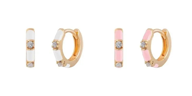 Multicolour Enamel Hoop Earrings for Women 925 Silver Needle Candy Color Huggie Earrings Trendy Party Girls Jewelry Gift