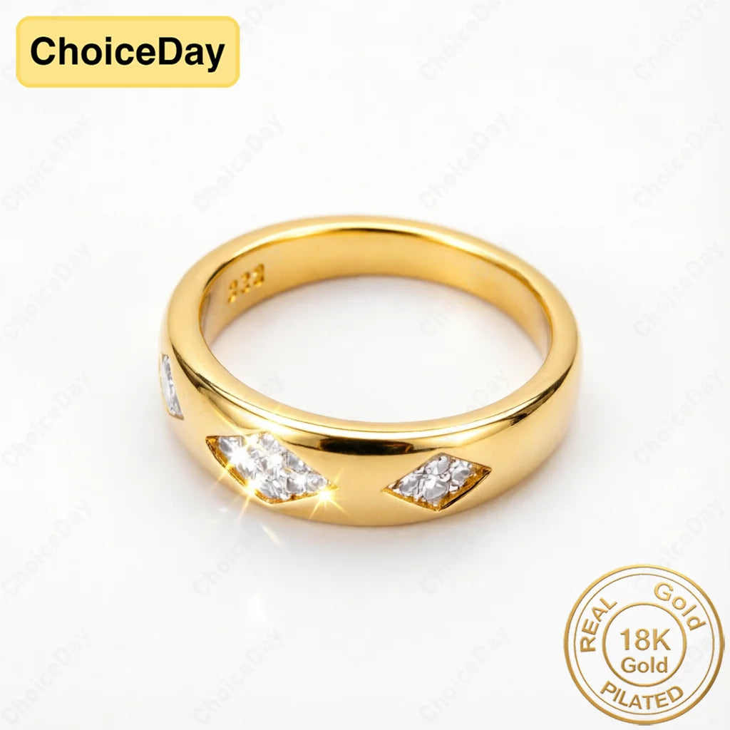 Elegant 18K Gold Plated Luxury Diamond-Set Diamond Ring for Women, Fashionable Wedding Party Gift Jewelry