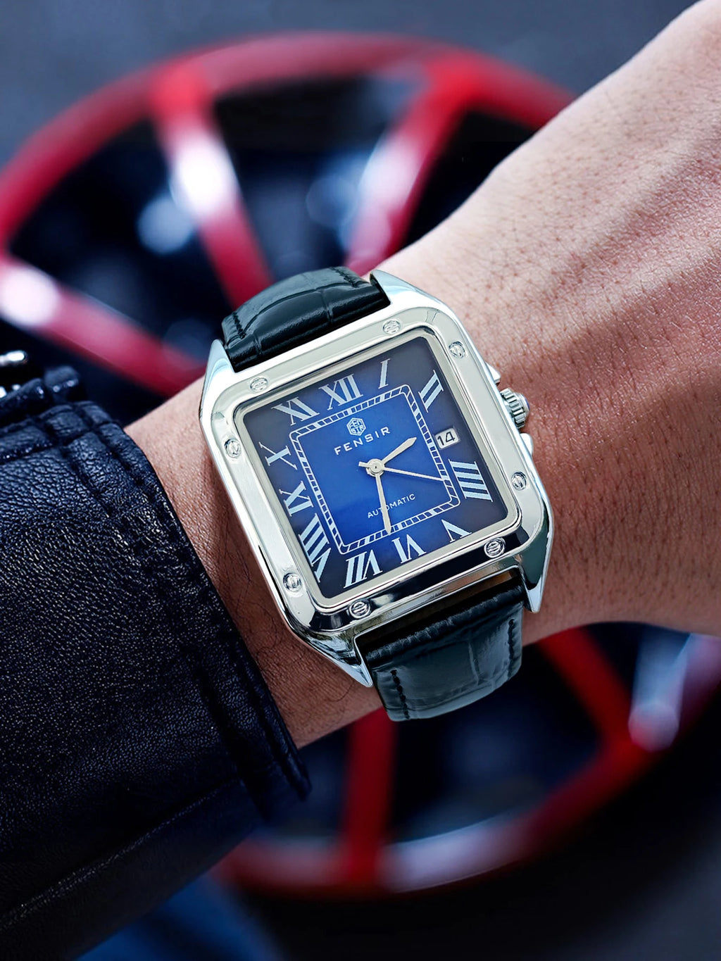 High-End Business Casual Men's Quartz Watch, Square Dial, Waterproof with Calendar Display, Leather Strap, European and American Style, Fashionable, Simple, Versatile and Handsome Men's Watch, Suitable for Various Occasions,